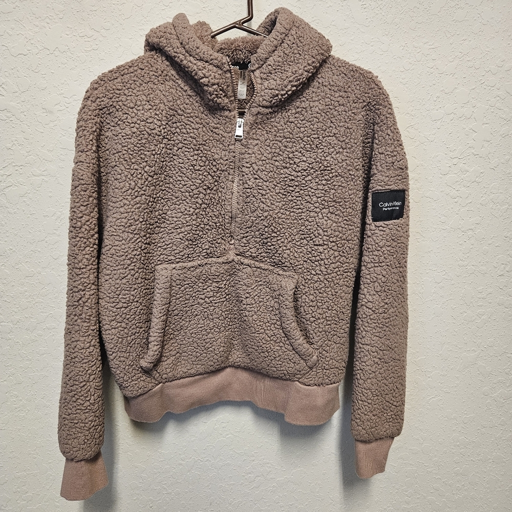 Calvin Klein performance rose colored womens Sherpa Hoodie